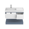Тумба підвісна DUO Сірий з умивальником SOUL 1000