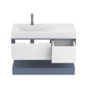 Тумба підвісна DUO Сірий з умивальником VIOLA 1000 L