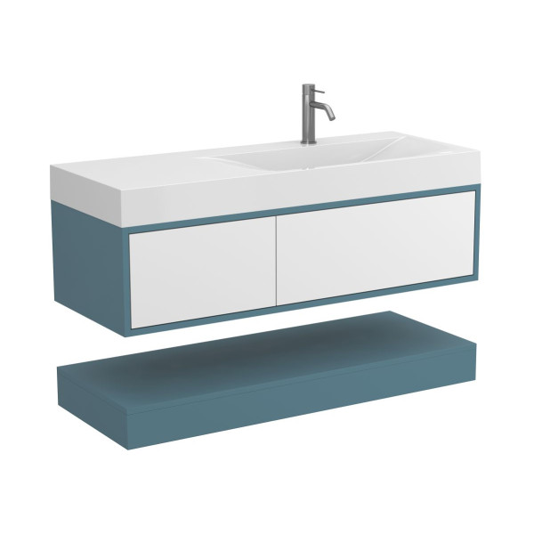 Тумба підвісна DUO Камінь зелений з умивальником VIOLA 1200 R