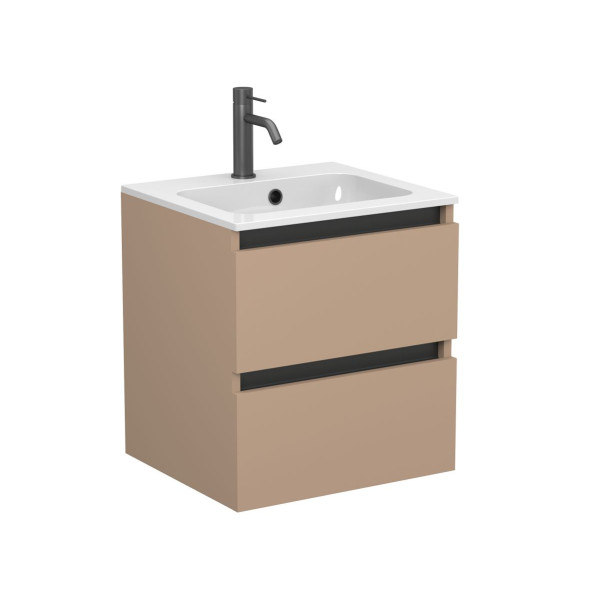 Тумба підвісна NATURA капучіно, з умивальником DELLA 500