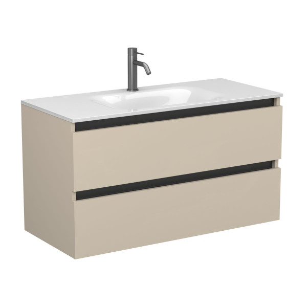 Тумба підвісна NATURA кашемір, МДФ, з умивальником JESSEL 1000