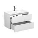 Тумба підвісна NATURA біла матова з умивальником JESSEL 800