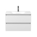Тумба підвісна NATURA біла матова з умивальником JESSEL 800