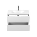 Тумба підвісна NATURA біла матова з умивальником JESSEL 800