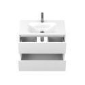 Тумба підвісна NATURA біла матова з умивальником JESSEL 800