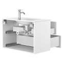 Тумба підвісна NATURA біла матова з умивальником JESSEL 800