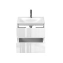 Тумба підвісна NATURA біла глянцева з умивальником JESSEL 600