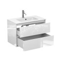Тумба підвісна NATURA біла глянцева з умивальником DELLA 800