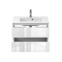 Тумба підвісна NATURA біла глянцева з умивальником DELLA 800