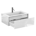 Тумба підвісна UNO біла глянцева з умивальником ERICA 800