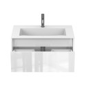 Тумба підвісна UNO біла глянцева з умивальником ERICA 800