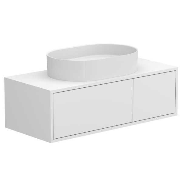 Тумба підвісна CLOUD 1100 Біла матова з умивальником KIRA
