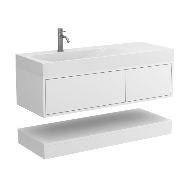 Тумба підвісна DUO Біла з умивальником VIOLA 1200 L