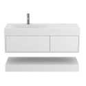 Тумба підвісна DUO Біла з умивальником VIOLA 1200 L
