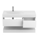 Тумба підвісна DUO Біла з умивальником VIOLA 1200 L
