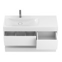 Тумба підвісна DUO Біла з умивальником VIOLA 1200 L