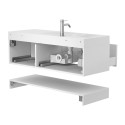 Тумба підвісна DUO Біла з умивальником VIOLA 1200 L