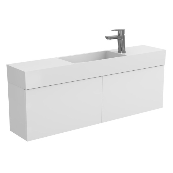 Тумба підвісна MINIMA біла матова з умивальником TONI 1050