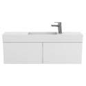 Тумба підвісна MINIMA біла матова з умивальником TONI 1050