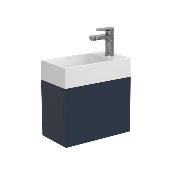 Тумба підвісна MINIMA синя з умивальником COPPER 400