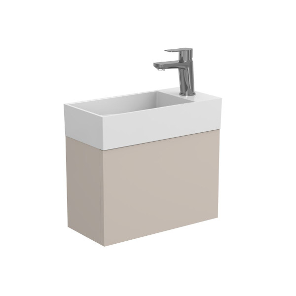 Тумба підвісна MINIMA сіра з умивальником TONI 450