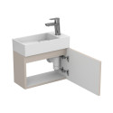 Тумба підвісна MINIMA сіра з умивальником TONI 450