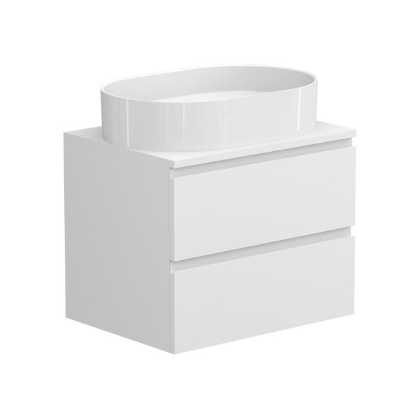Тумба підвісна MONO 600 Біла матова з умивальником KIRA