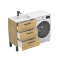 Тумба підлогова TESSA Дуб Гамільтон з умивальником DELLA 1200 L