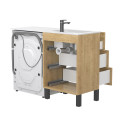 Тумба підлогова TESSA Дуб Гамільтон з умивальником DELLA 1200 L