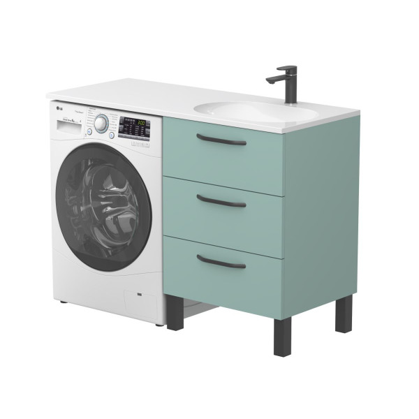 Тумба підлогова TESSA Зелена з умивальником NEW YORK 1200 R