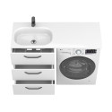 Тумба підлогова TESSA Біла з умивальником LAKE 1250 L