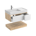 Тумба підвісна DUO Дуб Канзас з умивальником SOUL 900
