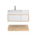Тумба підвісна DUO Дуб Канзас з умивальником SOUL 900