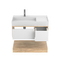 Тумба підвісна DUO Дуб Канзас з умивальником SOUL 900
