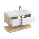 Тумба підвісна DUO Дуб Канзас з умивальником VIOLA 1000 R