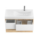 Тумба підвісна DUO Дуб Канзас з умивальником VIOLA 1000 R