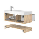 Тумба підвісна DUO Дуб Канзас з умивальником VIOLA 1000 R