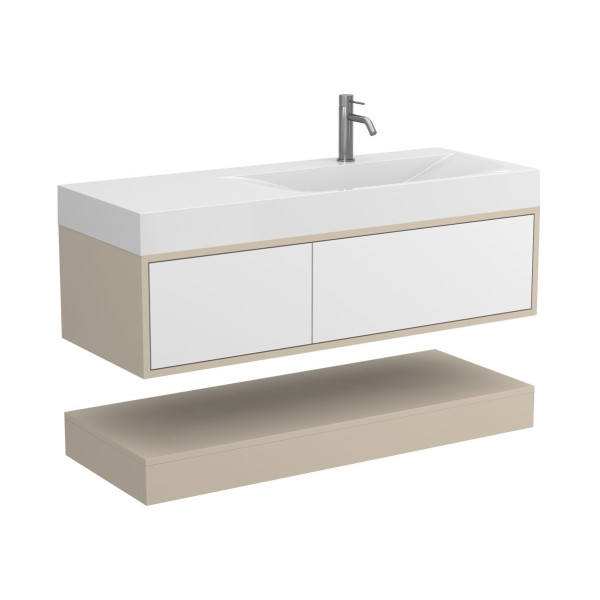 Тумба підвісна DUO Кашемір з умивальником VIOLA 1200 R