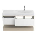 Тумба підвісна DUO Кашемір з умивальником VIOLA 1200 R