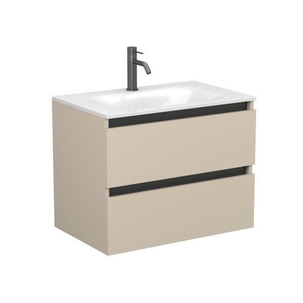 Тумба підвісна NATURA кашемір, МДФ, з умивальником JESSEL 700