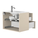 Тумба підвісна NATURA кашемір, МДФ, з умивальником JESSEL 700