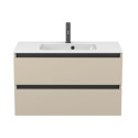Тумба підвісна NATURA кашемір, МДФ, з умивальником DELLA 900
