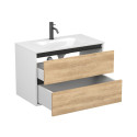 Тумба підвісна NATURA Дуб Небраска з умивальником JESSEL 800