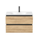 Тумба підвісна NATURA Дуб Небраска з умивальником JESSEL 800