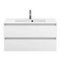 Тумба підвісна NATURA біла матова з умивальником DELLA 1000