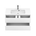 Тумба підвісна NATURA біла матова з умивальником DELLA 1000