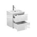 Тумба підвісна NATURA біла глянцева з умивальником DELLA 500