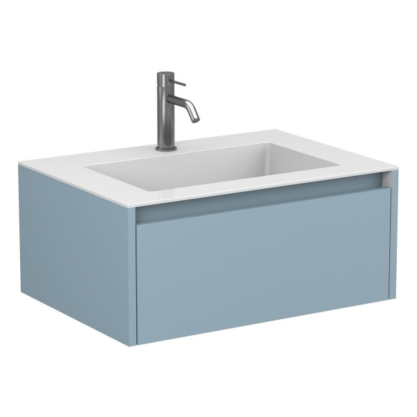 Тумба підвісна UNO блакитна з умивальником ERICA 700