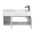 Тумба підвісна AURA біла глянцева з умивальником SHANGHAI R