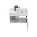 Тумба підвісна AURA біла матова з умивальником COPPER 500